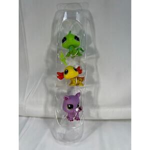 Littlest Pet Shop Trio Series 1 Wild Vibes 35 36 67 Iguana Axolotl Rhino Set 3